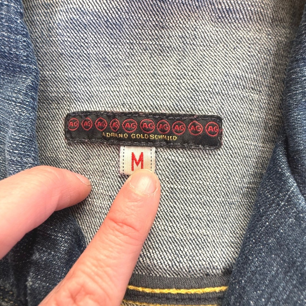 AG Adriano Goldschmied Denim Jacket Medium Bell‎ Sleeve Fitted Y2K - Picture 8 of 14